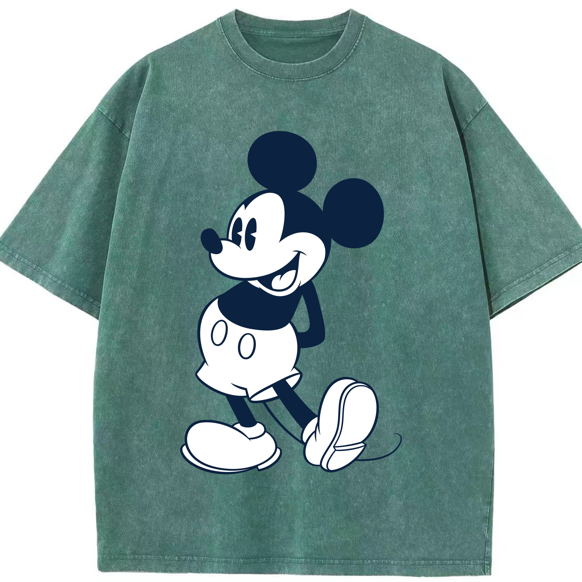 （画像用） ミッキーマウス Mickey Mouse 綿100% ヴィンテージ風 半袖Tシャツ（フロントプリント）